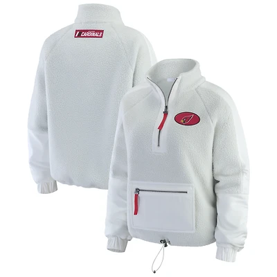 Women's WEAR by Erin Andrews White Arizona Cardinals Polar Fleece Half-Zip Jacket
