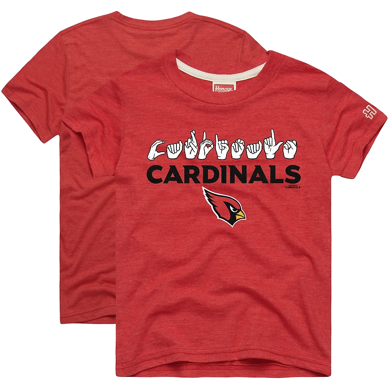 T-shirt Tri-Blend Love Sign x ASL 2.0 des Cardinals de l'Arizona, hommage aux jeunes