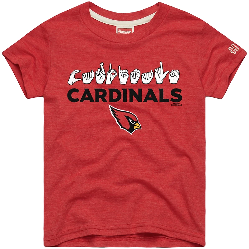 T-shirt Tri-Blend Love Sign x ASL 2.0 des Cardinals de l'Arizona, hommage aux jeunes