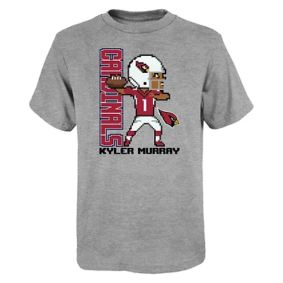 T-shirt Pixel Player 2.0 Kyler Murray pour jeunes, gris chiné, Arizona Cardinals