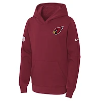 Sweat à capuche en molleton pour enfant Cardinal Arizona Cardinals 2023 Sideline Club