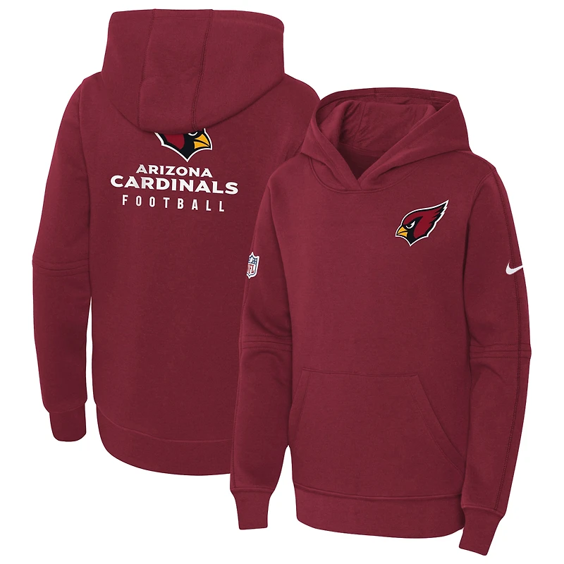 Sweat à capuche en molleton pour enfant Cardinal Arizona Cardinals 2023 Sideline Club