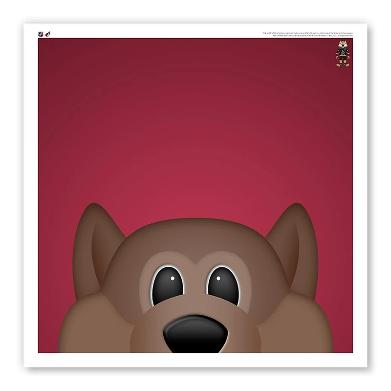 Arizona Coyotes 12" x 12" Hurleur le Coyote Poster Print