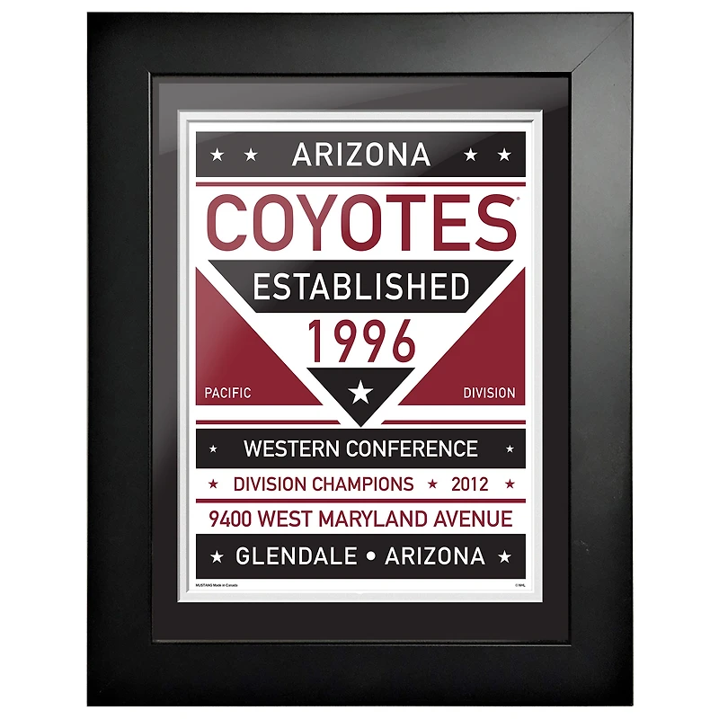 Arizona Coyotes - 12'' x 16'' Dual Tone Framed Artwork