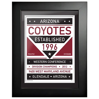Arizona Coyotes - 12'' x 16'' Dual Tone Framed Artwork