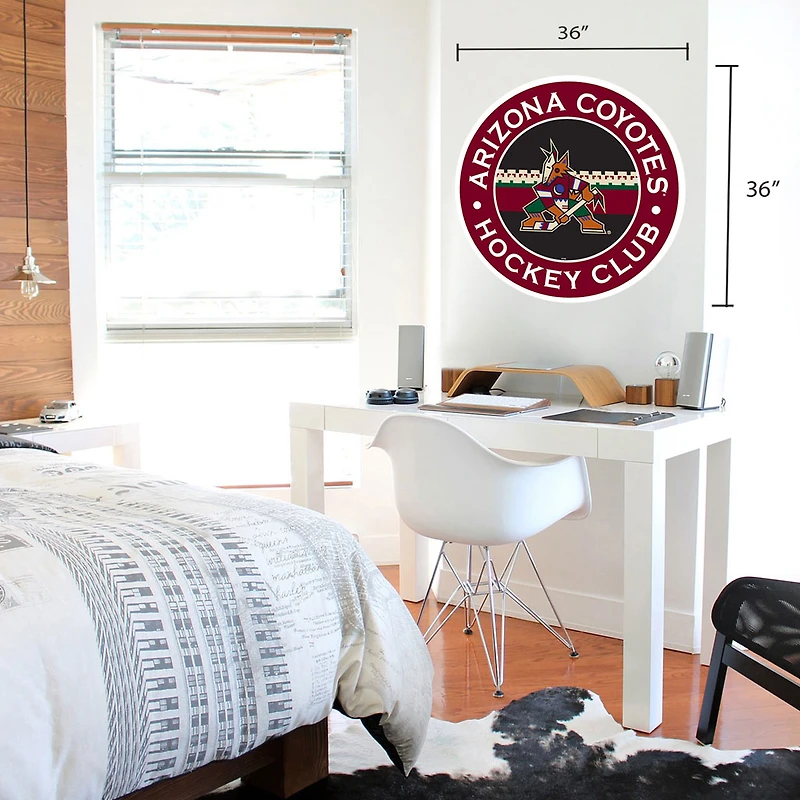 Arizona Coyotes - 36'' x 36'' Team Repositional Stripe Design Vinyl Wall Decal