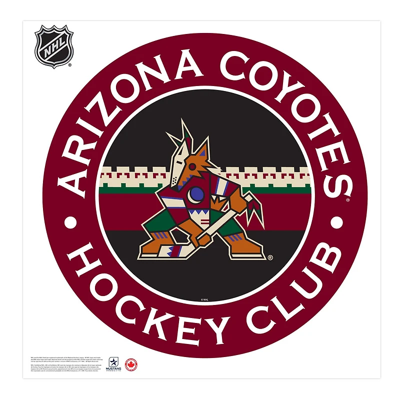 Arizona Coyotes - 36'' x 36'' Team Repositional Stripe Design Vinyl Sticker Mural
