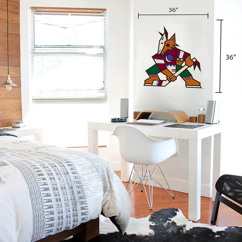 Arizona Coyotes - 36 `` x 36 '' sticker mural en vinyle de repositionnement de l'équipe
