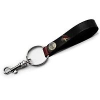 Porte-clés à boucle en cuir personnalisé Coyotes de l'Arizona noirs
