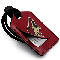 Burgundy Arizona Coyotes Personalized Leather Luggage Tag