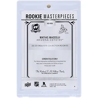 Matias Maccelli Arizona Coyotes 2022-23 Upper Deck The Cup Rookie Masterpieces Black Printing Plate #ICE-R28 #1/1 Rookie Card