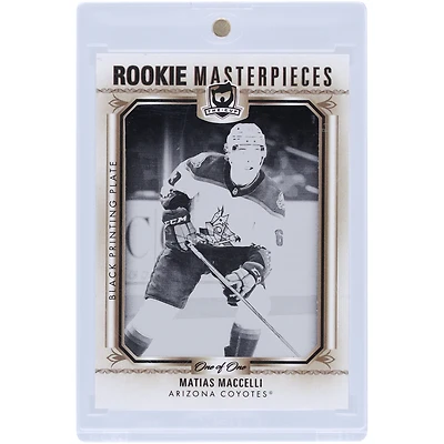 Matias Maccelli Arizona Coyotes 2022-23 Upper Deck The Cup Rookie Masterpieces Black Printing Plate #ICE-R28 #1/1 Rookie Card