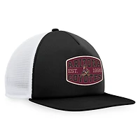 Casquette Snapback de camionneur en mousse avec patch avant en mousse pour hommes Fanatics noir/blanc Arizona Coyotes