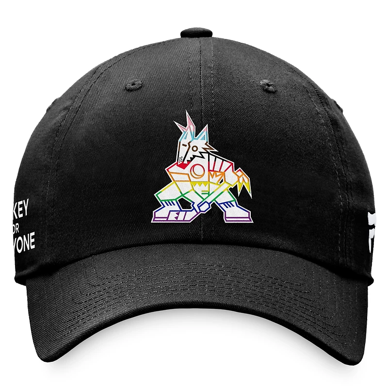 Men's Fanatics Black Arizona Coyotes Team Logo Pride Adjustable Hat