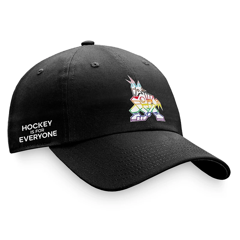 Men's Fanatics Black Arizona Coyotes Team Logo Pride Adjustable Hat