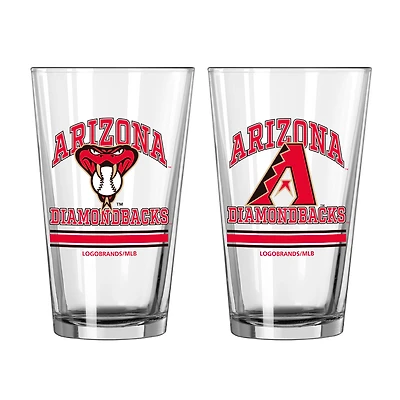 Diamondbacks de l'Arizona 16oz. Verre à pinte, paquet de deux