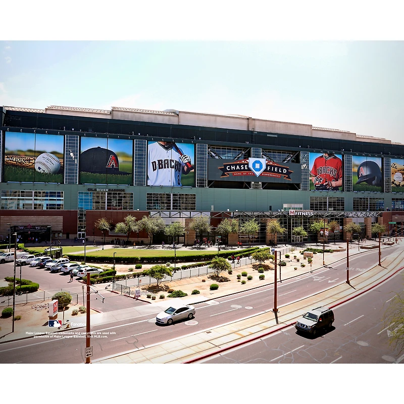 Photographie non signée du Chase Field des Diamondbacks de l'Arizona à l'extérieur stade