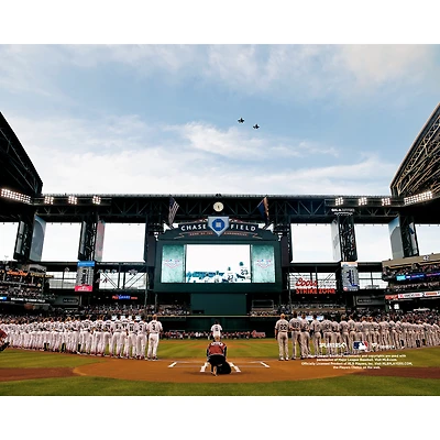 Photographie non signée du survol d'avant-match Chase Field des Diamondbacks de l'Arizona