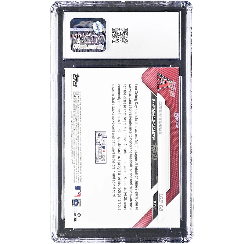 Corbin Burnes Arizona Diamondbacks 2025 Topps Now Lou Gehrig Day #LGD-CB CGC Authenticated Card