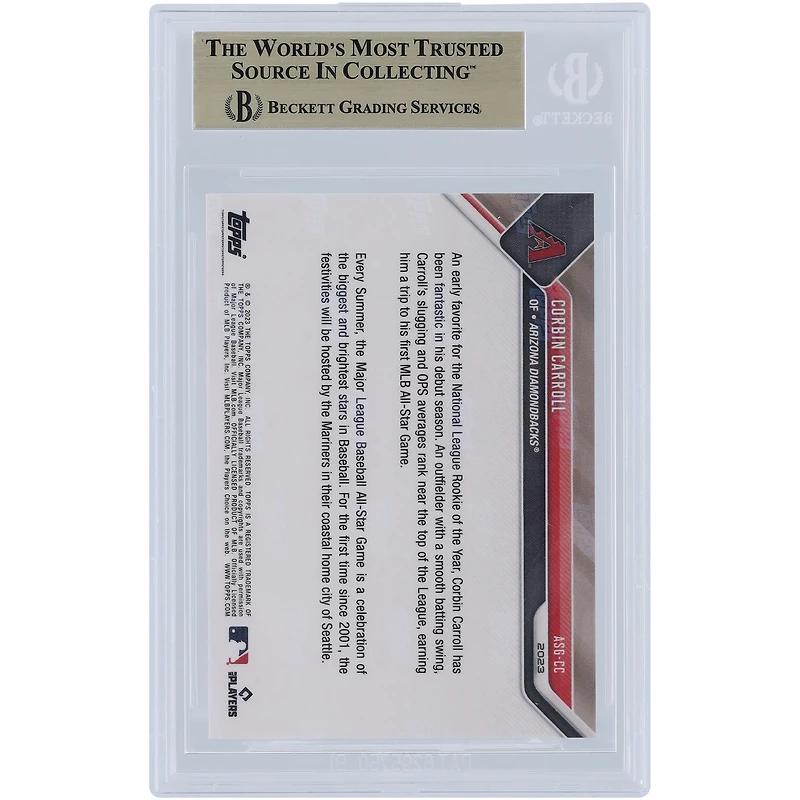 Corbin Carroll Arizona Diamondbacks 2023 Topps Now 2023 MLB All-Star Game Selection - NL #ASG-CC BGS Authenticated 9.5 Rookie Card