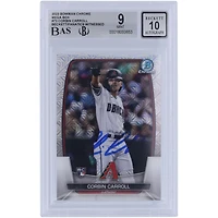 Corbin Carroll Arizona Diamondbacks autographié 2023 Bowman Chrome Mega Box #73 Beckett Fanatics Witnessed Authenticated 9/10 Rookie Card