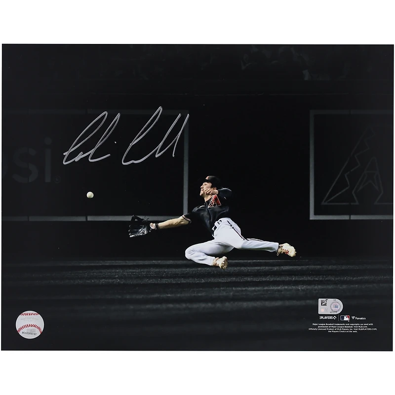 Corbin Carroll Arizona Diamondbacks Autographed 2023 National League Rookie of the Year 11" x 14" Diving Catch Hitting Spotlight Photo