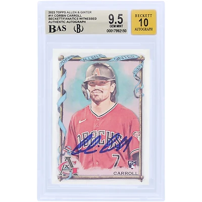 Corbin Carroll Arizona Diamondbacks autographié 2023 Topps Allen & Ginter # 11 Beckett Fanatics Witnessed Authenticated 9.5/10 Rookie Card