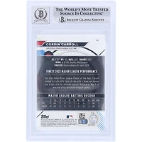 Corbin Carroll Arizona Diamondbacks autographié 2023 Topps Finest #24 Beckett Fanatics a été témoin d'une carte de recrue authentifiée 10