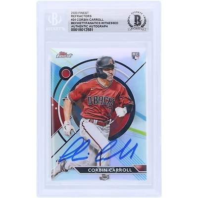 Corbin Carroll Arizona Diamondbacks Autographed 2023 Topps Finest Refractors #24 Beckett Fanatics Witnessed Authenticated Rookie Card
