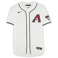 Maillot blanc Nike Limited autographié par Corbin Carroll des Arizona Diamondbacks avec inscription « Recrue de l'année 2023 de la Ligue nationale ».