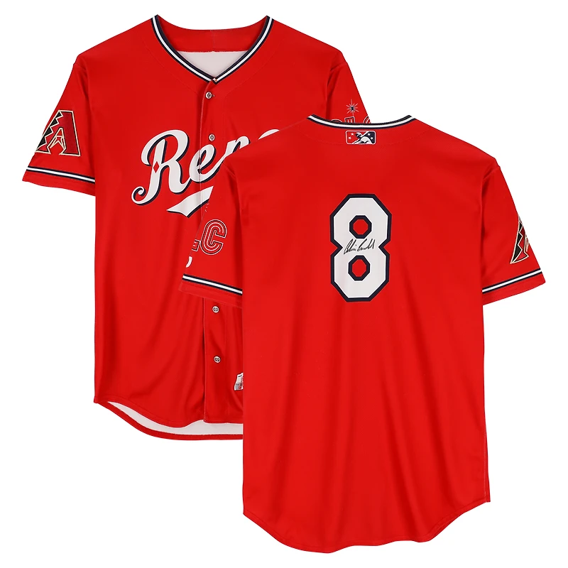 Corbin Carroll Reno Aces Autographed Game-Used #8 Red Jersey from the 2022 MiLB Season 