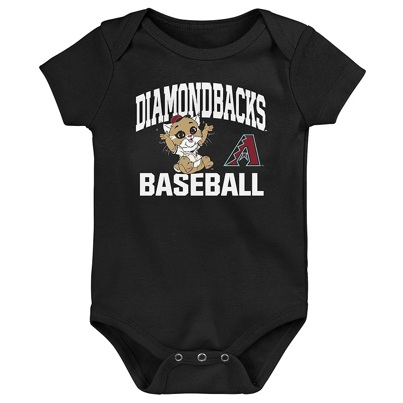 Infant  Black Arizona Diamondbacks Batter Up 3-Pack Bodysuit Set
