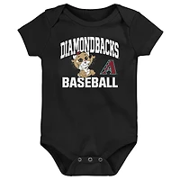 Infant  Black Arizona Diamondbacks Batter Up 3-Pack Bodysuit Set