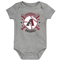 Infant  Black Arizona Diamondbacks Batter Up 3-Pack Bodysuit Set