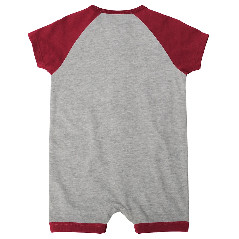 Arizona Diamondbacks Extra Base Hit Raglan Full-Snap Barboteuse gris chiné pour bébé