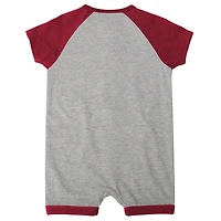 Arizona Diamondbacks Extra Base Hit Raglan Full-Snap Barboteuse gris chiné pour bébé