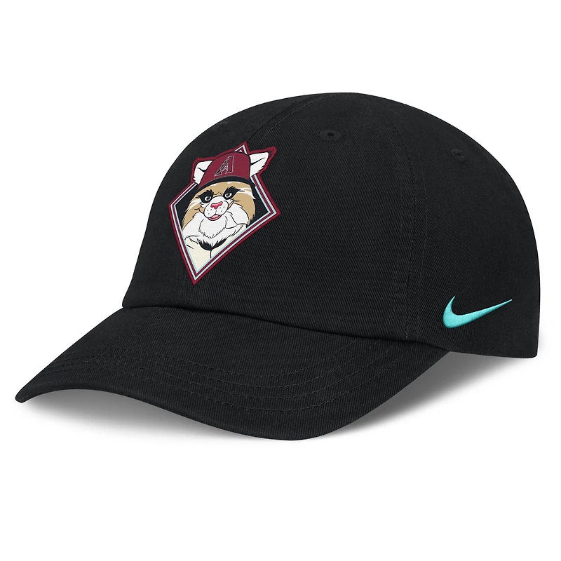 Casquette Nike Flex Club Mascotte des Arizona Diamondbacks pour bébé, noire