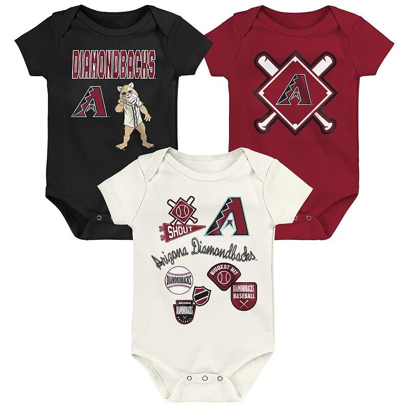 Ensemble de body 3 pièces pour bébé Outerstuff Arizona Diamondbacks Home Plate