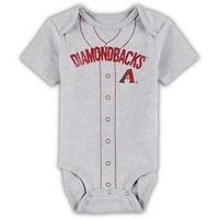 Ensemble de deux body Little Slugger blanc/gris chiné Arizona Diamondbacks pour bébé