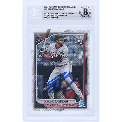 Jordan Lawlar Arizona Diamondbacks Autographed 2024 Bowman Chrome Mega Box Mojo Refractor #55 Beckett Fanatics Witnessed Authenticated Rookie Card