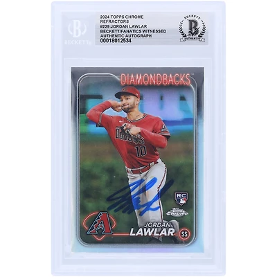 Jordan Lawlar Arizona Diamondbacks Autographed 2024 Topps Chrome Refractor #229 Beckett Fanatics Witnessed Authenticated Rookie Card