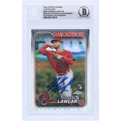 Jordan Lawlar Arizona Diamondbacks Autographed 2024 Topps Chrome X-Fractor #229 Beckett Fanatics Witnessed Authenticated Rookie Card