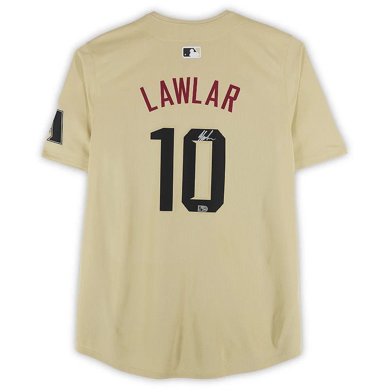 Maillot réplique Nike City Connect sable autographié de Jordan Lawlar (Arizona Diamondbacks)