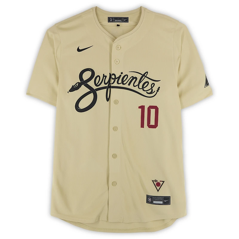 Maillot réplique Nike City Connect sable autographié de Jordan Lawlar (Arizona Diamondbacks)