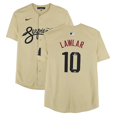 Maillot réplique Nike City Connect sable autographié de Jordan Lawlar (Arizona Diamondbacks)