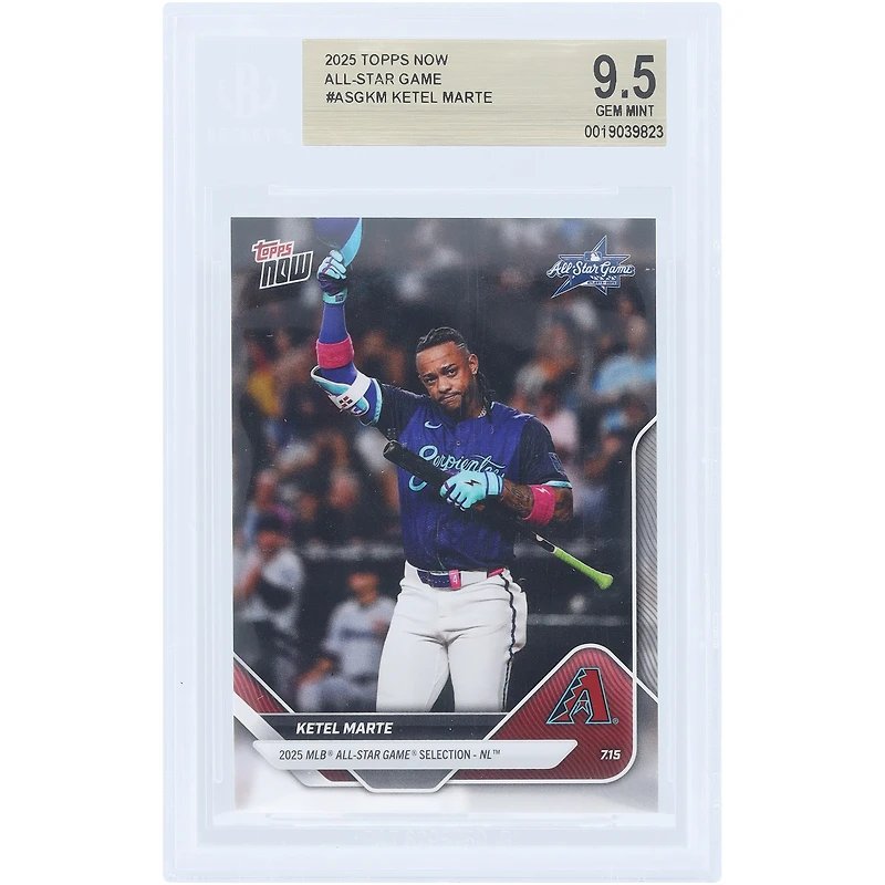 Carte Ketel Marte Arizona Diamondbacks 2025 Topps Now 2025 MLB All-Star Game Selection - NL #ASG-KM, authentifiée BGS 9.5