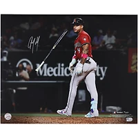 Ketel Marte Arizona Diamondbacks Autographed 16" x 20" Home Run Bat Flip Spotlight Photograph