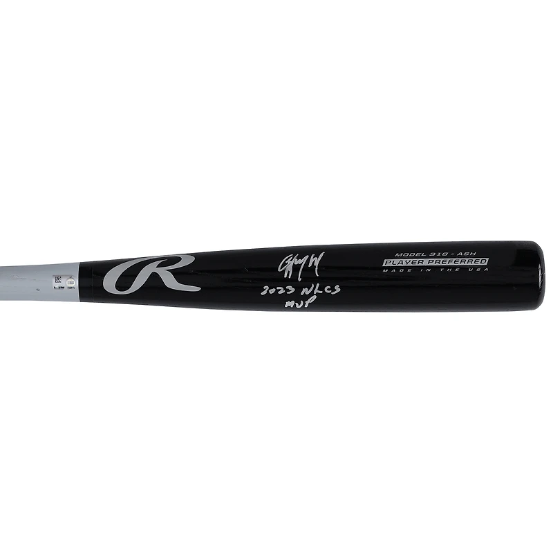 Ketel Marte Arizona Diamondbacks Autographed Black Rawlings Player Preferred Bat with "2023 NLCS MVP" Inscription