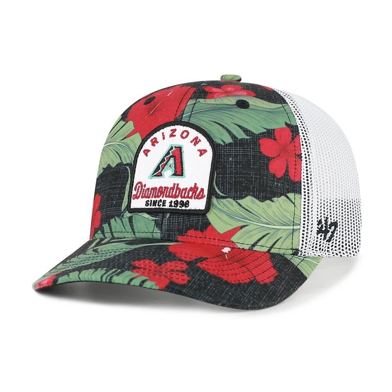 Casquette trucker ajustable Arizona Diamondbacks Beachside noire pour homme, modèle 47