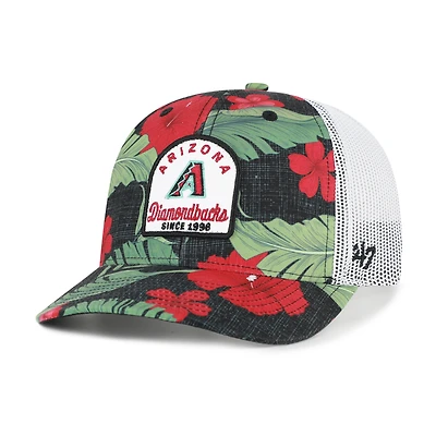 Casquette trucker ajustable Arizona Diamondbacks Beachside noire pour homme, modèle 47